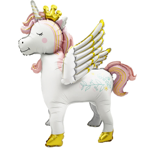 Воздушный шар фольгированный Фигура Крылатый единорог, розовый, сатин, 1шт фото 2 Воздушный шар фольгированный Фигура Крылатый единорог, розовый, сатин, 1шт фото 2