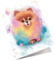Мини открытка Милый шпиц, 6,5*8см, 10шт