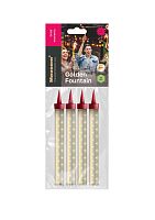 Свеча фонтан для торта, 40сек, Золото, 10см, 4шт