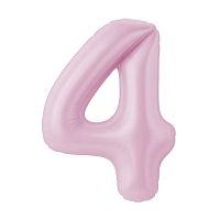 Воздушный шар фольгированный Цифра, 4 Slim, Зефирный розовый, 102см — купить в нашем магазине для кондитеров в Москве