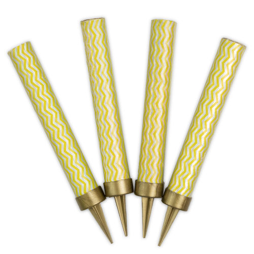 Свеча Фонтан для торта, 30сек, Зигзаги, сияющая иллюзия, серебро/золото, 4шт фото 2