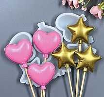 Набор из глазури на шпажке Звезды и Сердца, 6шт