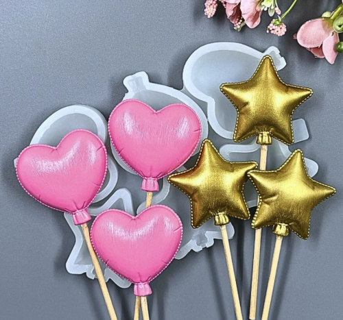 Набор из глазури на шпажке Звезды и Сердца, 6шт