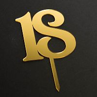 Топпер Цифра 18, 7*8см, золото