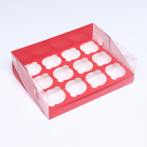 Коробка для 12 капкейков 31×23.5×10 , Красная фото 2
