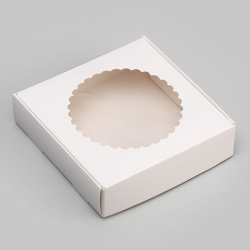 Коробка с окном, белый, 11,5 х 11,5 х 3 см фото 3 Коробка с окном, белый, 11,5 х 11,5 х 3 см фото 3