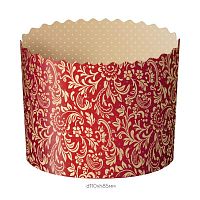 Форма бумажная для кулича Флора красная, 110*85мм, 5шт