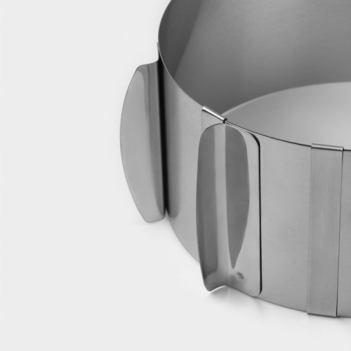 Форма для выпечки кольцо раздвижное с ручками и разметкой от 15 до 30 см, высота 8,5см фото 2