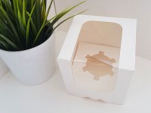 Коробка для 1 капкейка 10*10*11см, белая