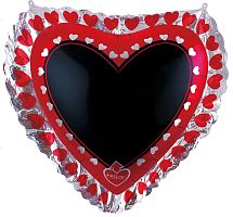 Воздушный шар фольгированный Сердце, Для надписей, Желаю тебе ... (с маркером)