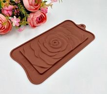 Форма для шоколада Плитка Роза, силикон 20*10см