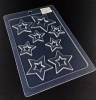 Форма для шоколада Звёзды-рамки 8в1, пластик 15*22,5см