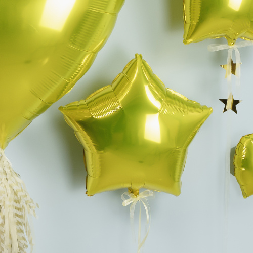 Воздушный шар фольгированный Звезда, желтый