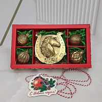 Набор из 4 шоколадных конфет и медали С Новым Годом!