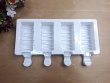 Форма для мороженого Эскимо рифлёное 7*3*2см 4в1, силикон