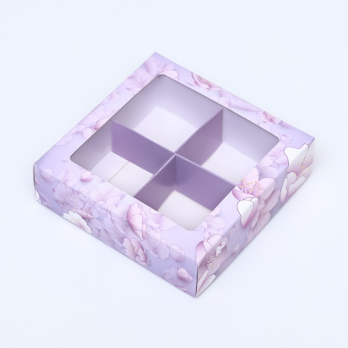 Коробка для 4 конфеты, «Вдохновение» 12.6×12.6×3.5 см фото 2