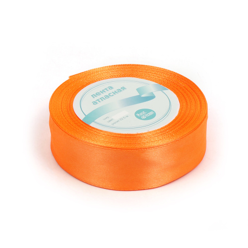 Лента атласная Ярко Оранжевый 20мм, 22 метра фото 2 Лента атласная Ярко Оранжевый 20мм, 22 метра фото 2