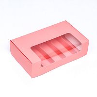 Коробка под 5 эклеров розовый, 25×15×6.6 см