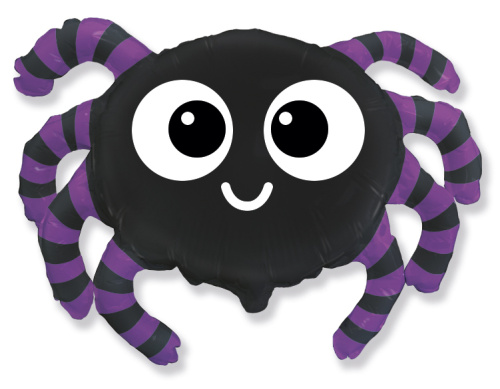 Воздушный шар фольгированный Мини-Фигура Паучок, черный