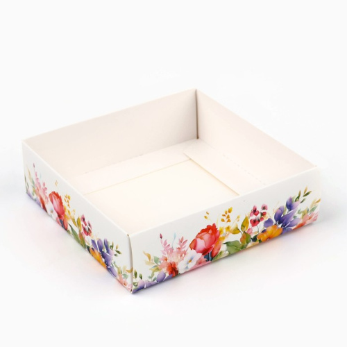 Коробка для кондитерских изделий «Цветочная поляна», 10 х 10 х 10 см фото 2 Коробка для кондитерских изделий «Цветочная поляна», 10 х 10 х 10 см фото 2