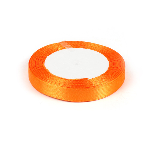 Лента атласная Оранжевая 12мм, 22 метра фото 2