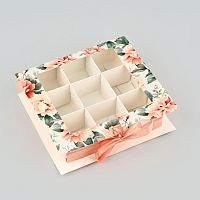 Коробка для 9 конфет с ячейками «Ты прекрасна» 14.5 х 13.5 х 3.5 см