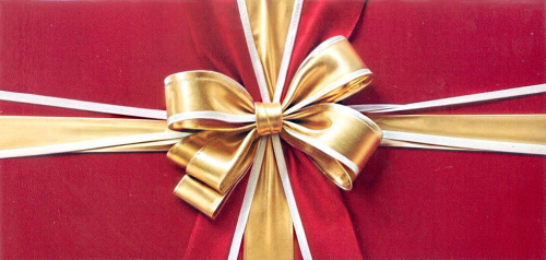 Конверт для денег Роскошный бант, красный