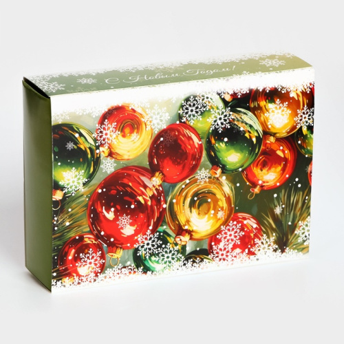 Коробка для 6 конфет Елочные игрушки, 13,7*9,8*3,8см фото 2 Коробка для 6 конфет Елочные игрушки, 13,7*9,8*3,8см фото 2