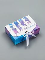 Коробка подарочная новогодняя Новогодние олени, 16×11.5×5 см