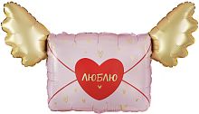 Воздушный шар фольгированный Фигура, Люблю, Письмо Валентинка