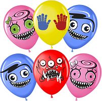 Воздушный шар латексный Зубастики, ассорти, пастель