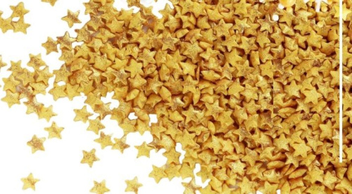 Посыпка сахарная перламутровые Звездочки, золото, 50гр
