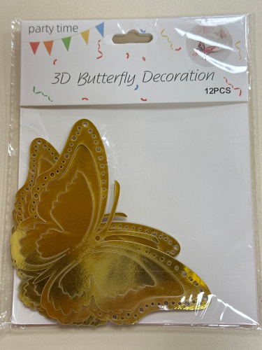 Топпер боковой Бабочки ажурные в асс., пластик 12шт (Китай) фото 4