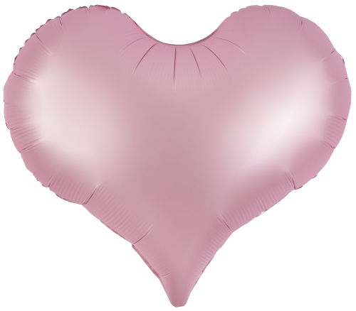 Воздушный шар фольгированный Сердце Люкс, розовый, сатин
