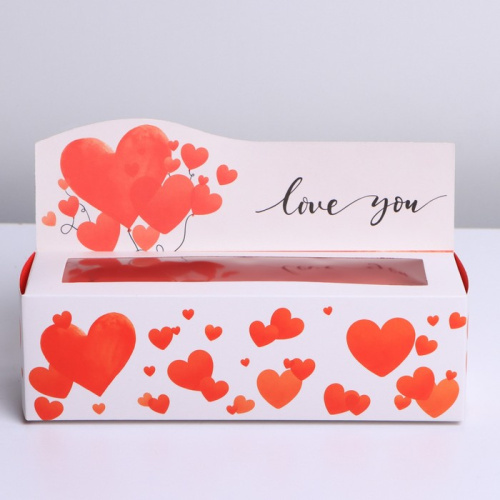 Коробка для макарун « Love you», 18 х 5,5 х 5,5 см