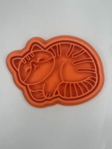 Вырубка с оттиском Довольный котик №1, 9,5см