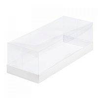 Коробка для рулета 35*12*12см с прозрачной крышкой, белая