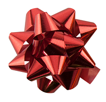 Бант Звезда, Красный, Металлик, 7,6см