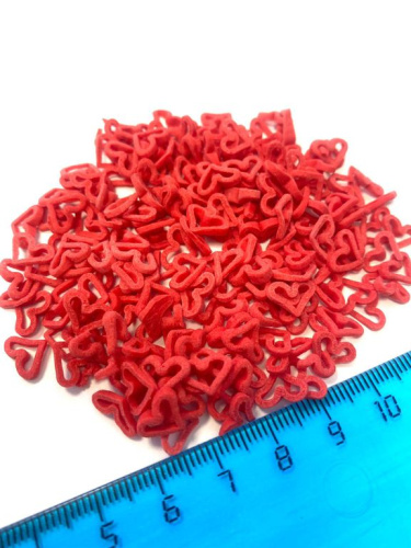 Посыпка сахарная Сердце с вырезом внутри, Красная, 8мм, 50гр