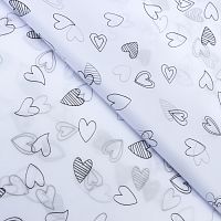 Бумага тишью, «Сердечки», 50×70 см, белая