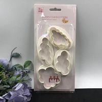 Вырубка Облака, набор 5шт, для пряников, пластик
