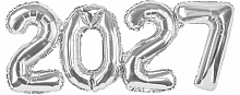 Шар воздушный фольгированный Цифры 2027, серебро, 84см (воздух) — купить в нашем магазине для кондитеров в Москве
