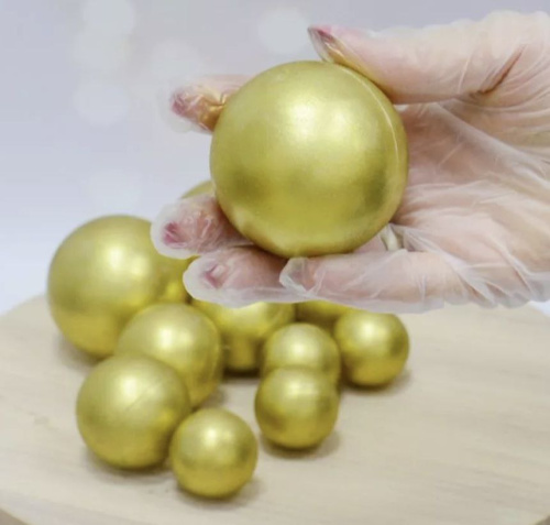 Шары из шоколадной глазури 9 штук, золото