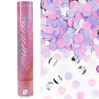 Хлопушка 30см, Поздравляю!, круги фольга и тишью, ассорти металлик