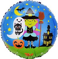 Воздушный шар фольгированный Круг Маленькая ведьмочка