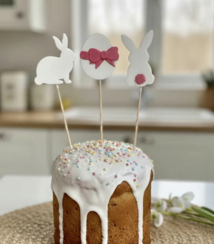 Набор из глазури на шпажках Кролики, 3 шт