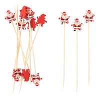 Пики Топперы, Дед Мороз, Красный, 14 см, 12 шт