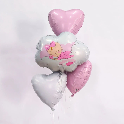 Воздушный шар фольгированный Фигура Малышка в облаках фото 2