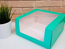 Коробка для муссового торта 23,5*23,5*11,5, салатовая