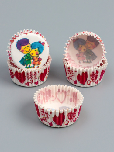 Капсула бумажная Любовь, 3.5×2 см, белая, 50шт